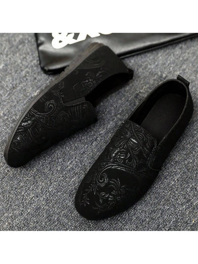 Fashionable Summer Men's Loafers, Anti-Slip Durable Driving Loafers, Printed Shoe Upper, Random Design