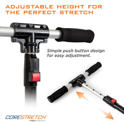 CoreStretch by ProStretch features and adjustable height for the perfect stretch, simple push button design for easy adjustment.