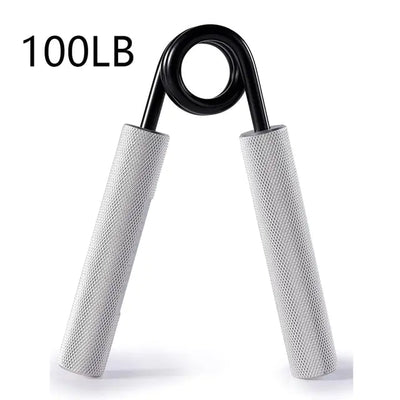 Strength Grip Finger Exerciser with 100LB resistance, alloy steel construction, for portable hand strength training.