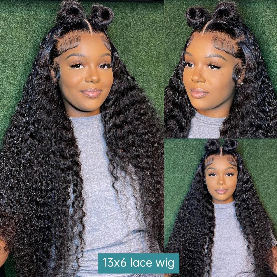 250 Density Kinky Curly Wigs 13x6 HD Lace Frontal Wig 30 40Inch