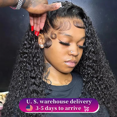 250 Density Kinky Curly Wigs 13x6 HD Lace Frontal Wig 30 40Inch