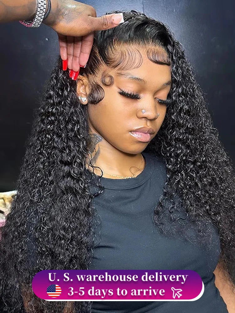 250 Density Kinky Curly Wigs 13x6 HD Lace Frontal Wig 30 40Inch