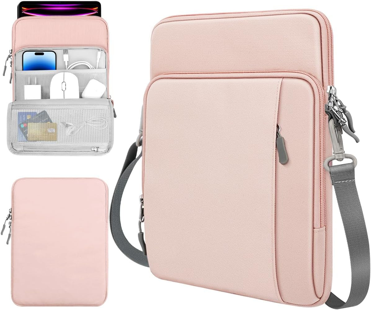 13.3-14 Inch Laptop Sleeve Carrying Bag with Pockets for Ipad Air 13 Inch 2024,Ipad Pro 13 Inch 2024,Macbook Air 2022-2018,Macbook Pro M2/M2/M1 Pro/M1 Max,Galaxy Tab S9+/S8+ 12.4",Pink